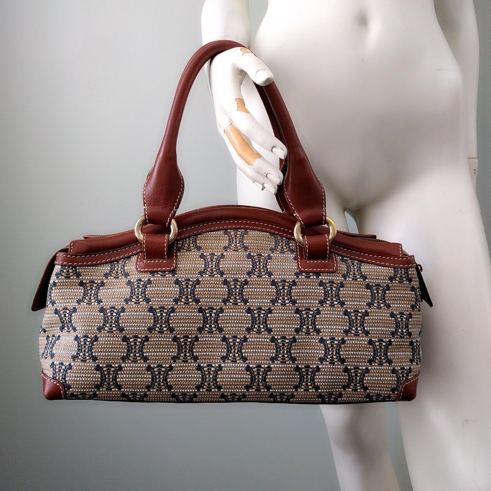 Vintage Celine Macadam Brocade Shoulder Hobo Bag